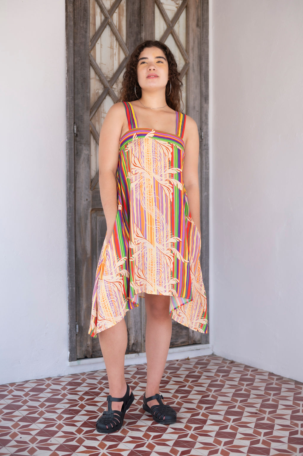 Vestido curto Verão Folhas de Acanto